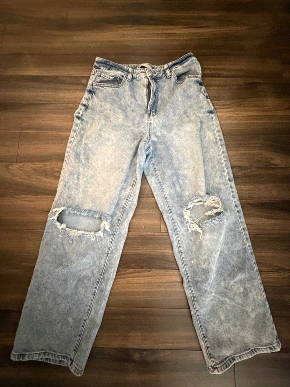Classic Stone Wash Distressed Women’s Jeans